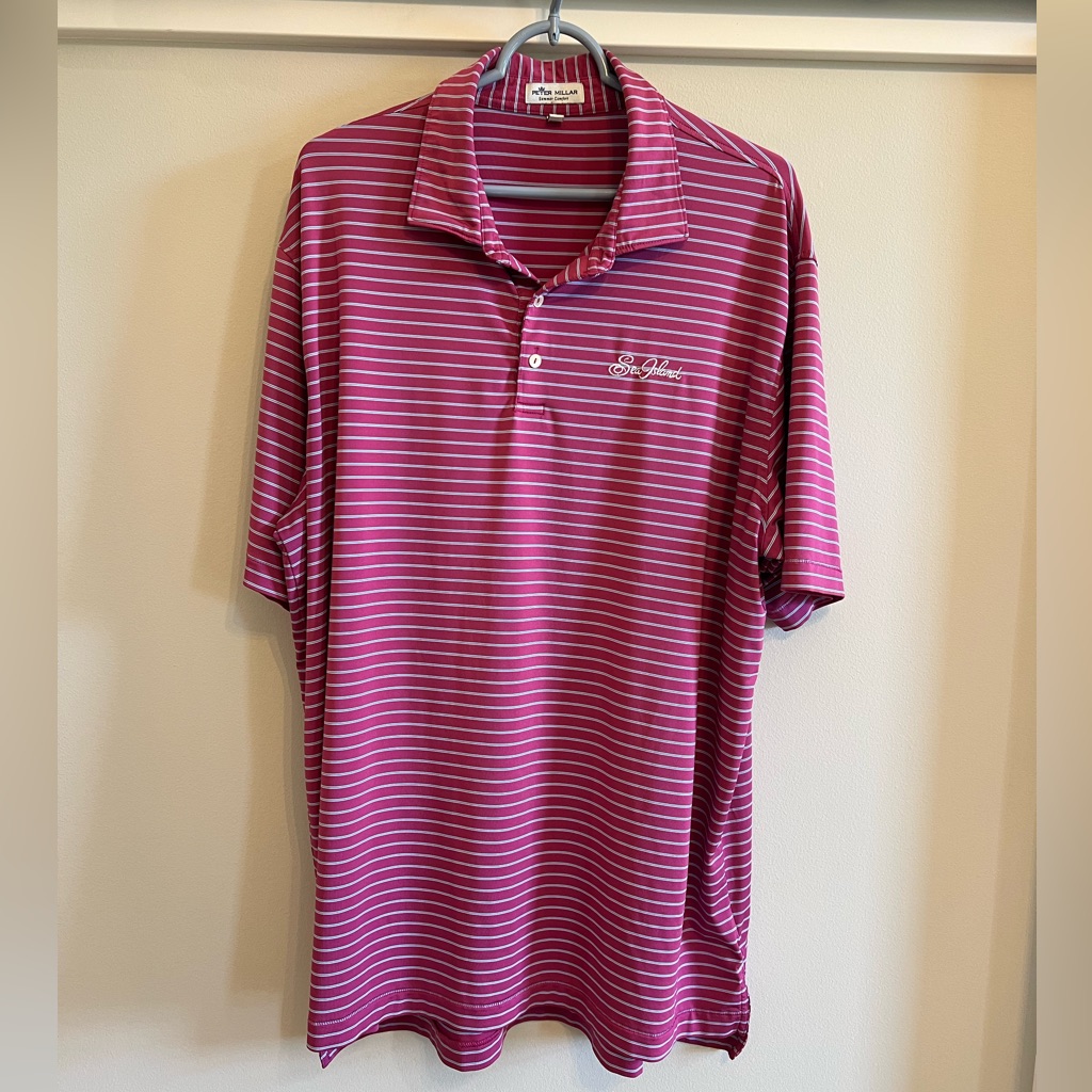 Men’s Peter Millar Polo - Xl - Pink - Sea Island Chest Logo